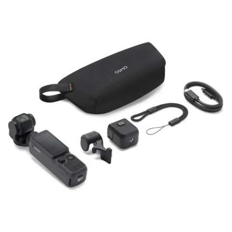 DJI Osmo Pocket 4 Essential Combo kézi gimbal kamera – 1″ CMOS, 4K/240fps, 3 tengelyes stabilizálás és 107 GB tárhely