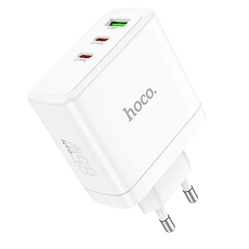 Hoco N30 GaN 65W gyorstöltő – 2× USB-C + USB-A, Power Delivery, Quick Charge, laptop töltéshez