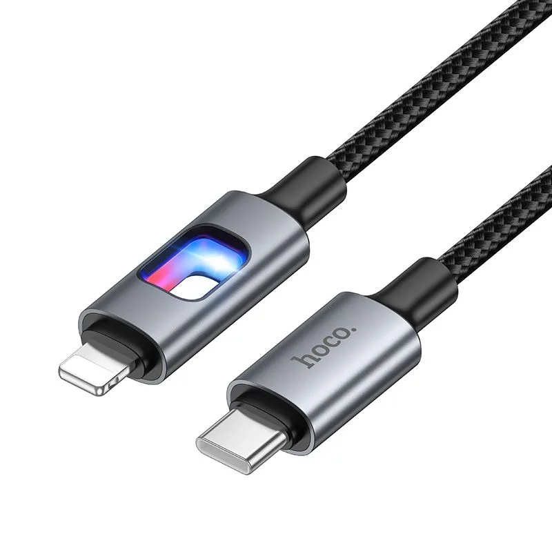 Hoco U144 USB-C – Lightning LED világításos gyorstöltő kábel – PD gyorstöltés Apple készülékekhez